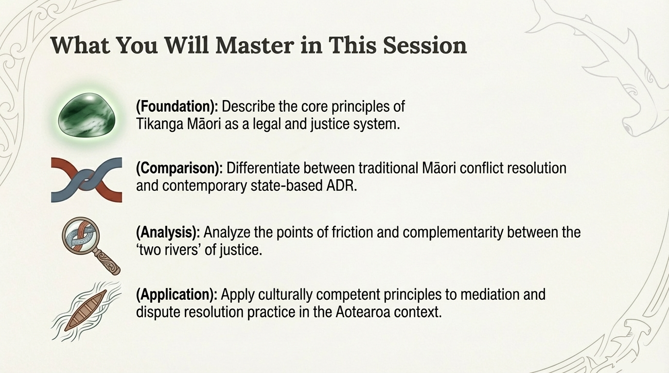 Slide explaining whānau-centricity, community involvement, tikanga and solution-focused principles with marae imagery.