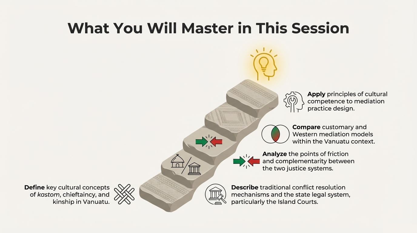 Timeline showing pre-colonial kastom, Anglo-French Condominium and independence, with the emergence of today’s tripartite structure.